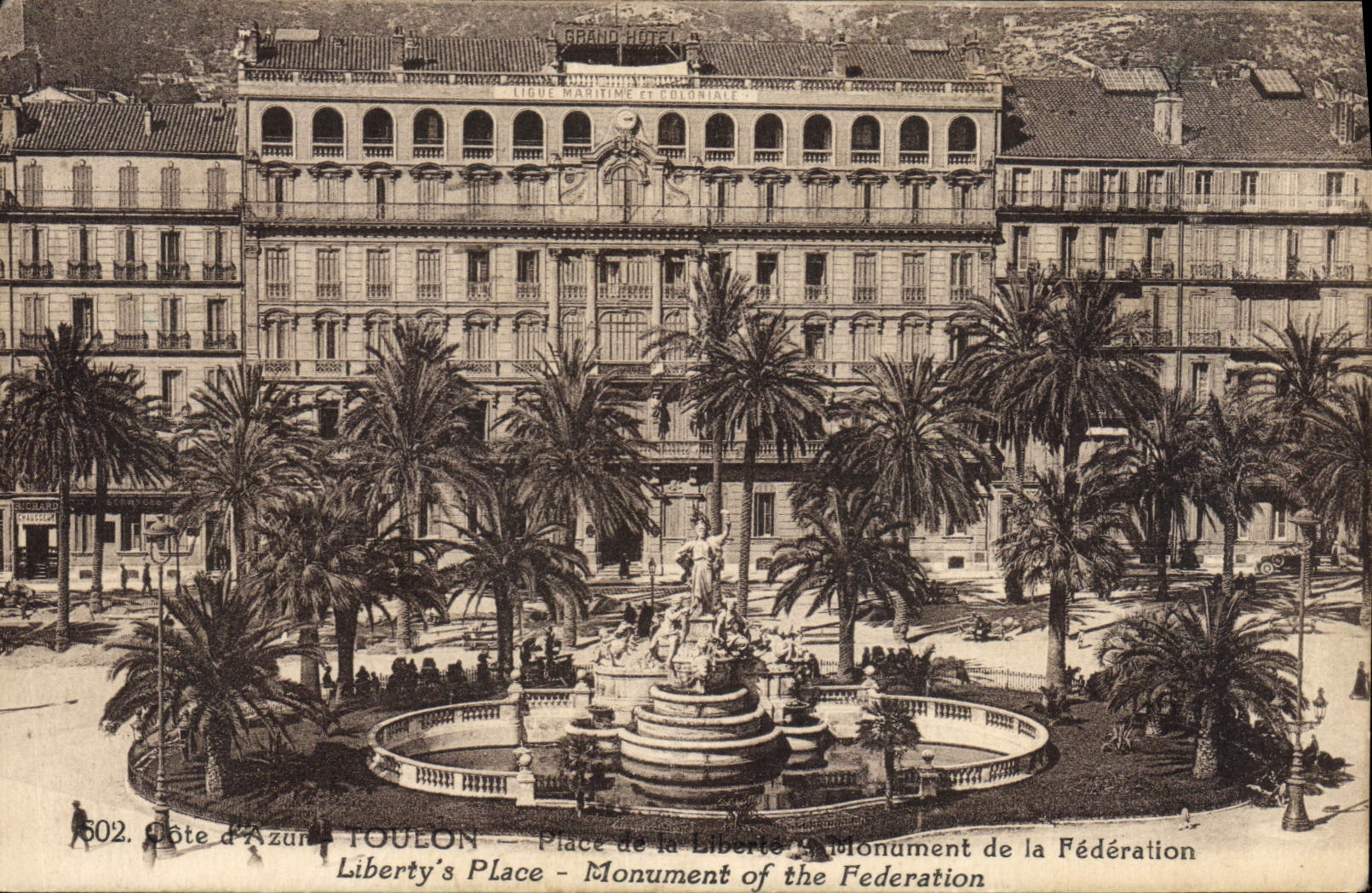 CPA Toulon Place De La Liberte Monument de la federation 