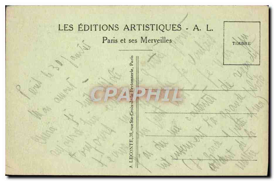 CPA Paris Notre Dame  — Verso