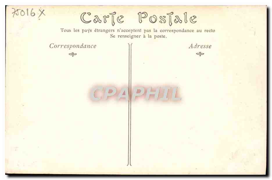 CPA Paris La Cascade Du Bois De Boulogne — Verso