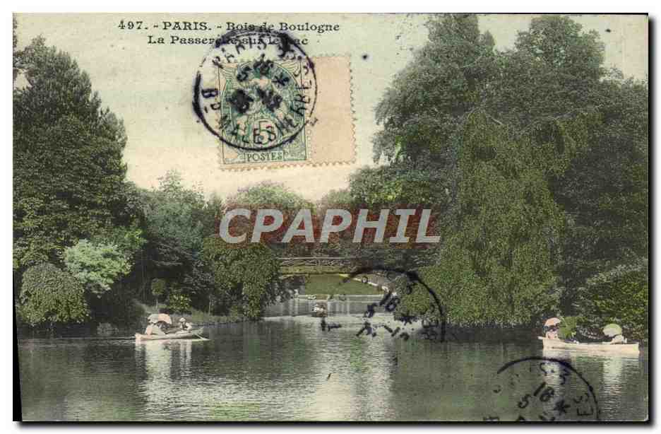 CPA Paris Bois De Boulogne La passerelle sur le lac 