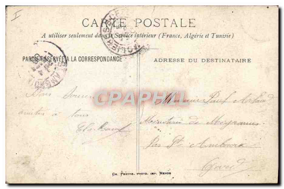 CPA Mende Tour des Penitents Blancs  — Back