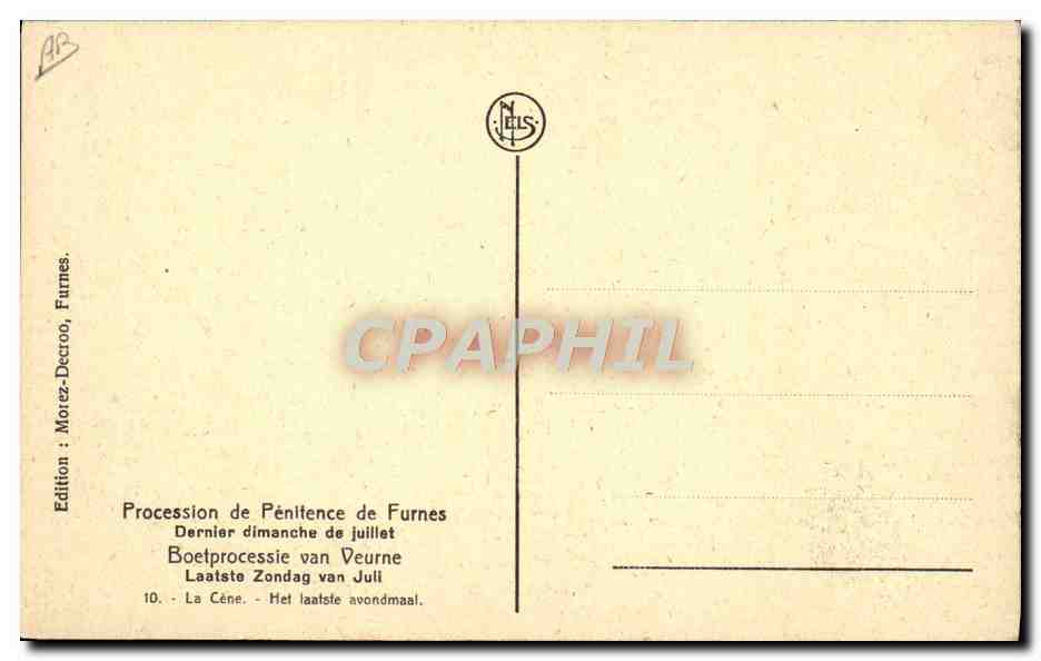 Procession de la Cène — Fournes — Édition Morez-Dectroo — Reverso
