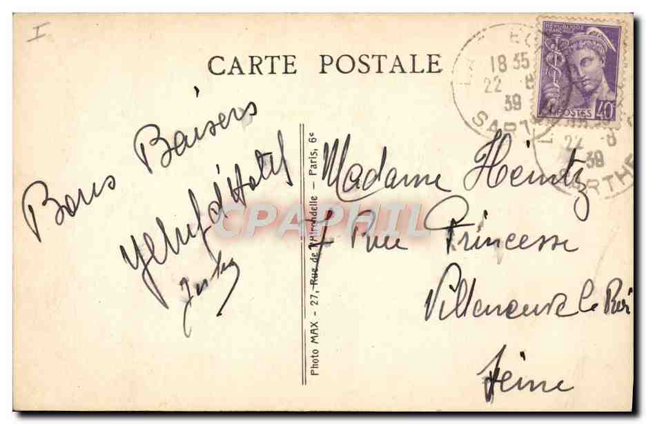 CPA La Fleche L'hotel de ville et jardins des Carmelites  — Rückseite
