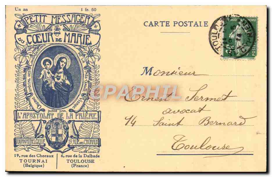 Cœur de Marie — Petit Messager — Éditeur L'Apostolat de la Prière, Tournai (Belgique) / Toulouse (France)