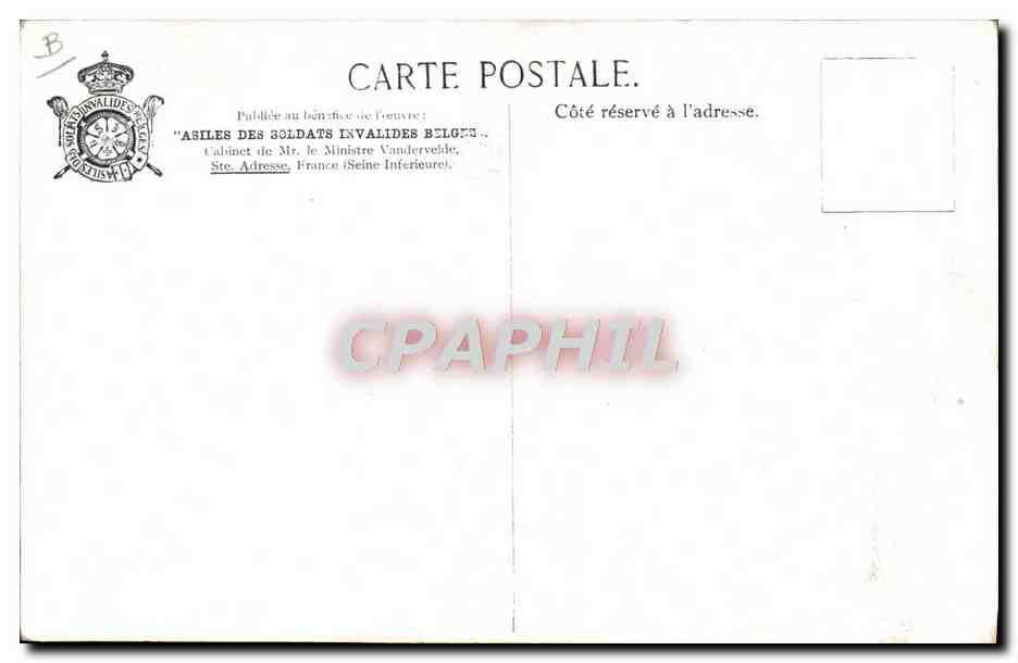 CPA Croix Rouge Brancardiers belges Sous les obus Pierre Paulus Militaria — Back