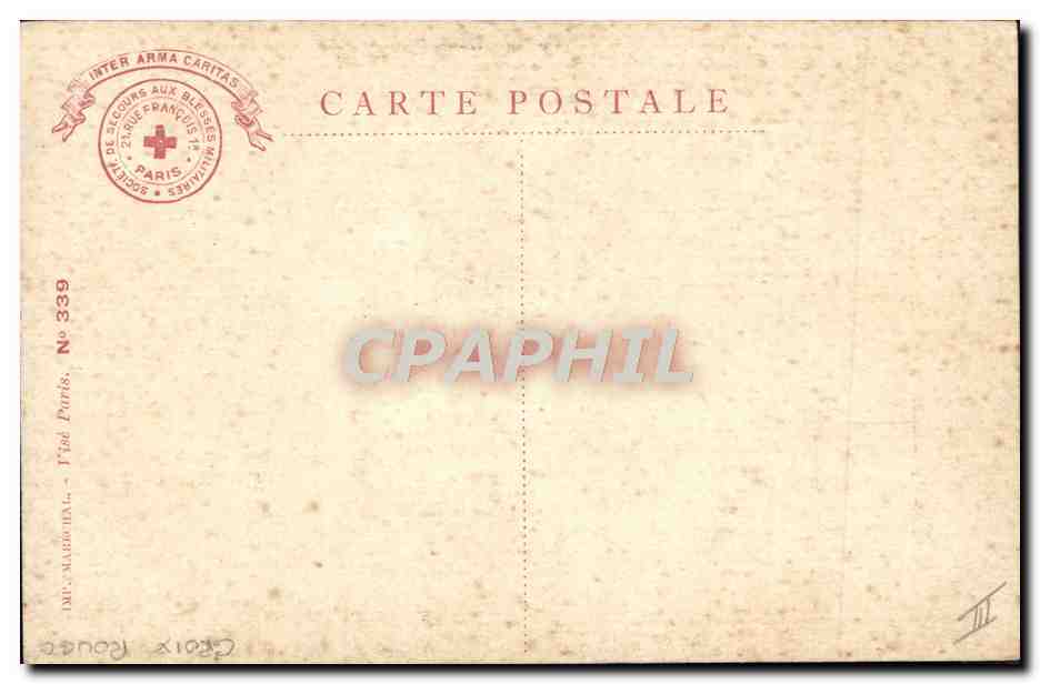 CPA Campagne 1914 1915 Infirmerie de garde Croix Rouge Infirmiere — Back