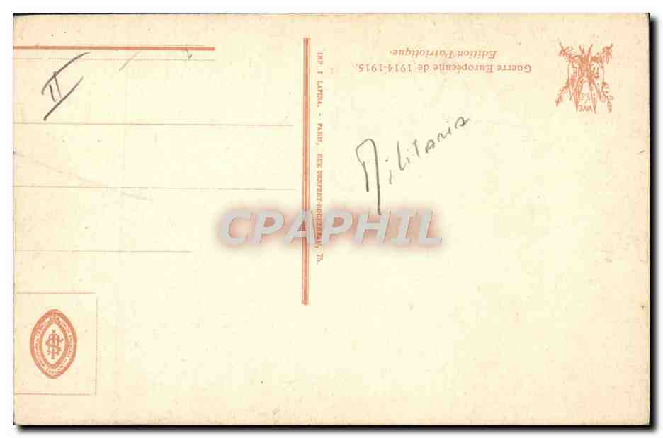 CPA Devouement Croix Rouge Infirmiere — Rückseite
