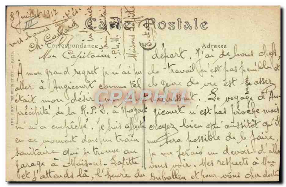 CPA Maisons Laffitte Hopital auxiliaire n°11 Croix Rouge Francaise — Verso