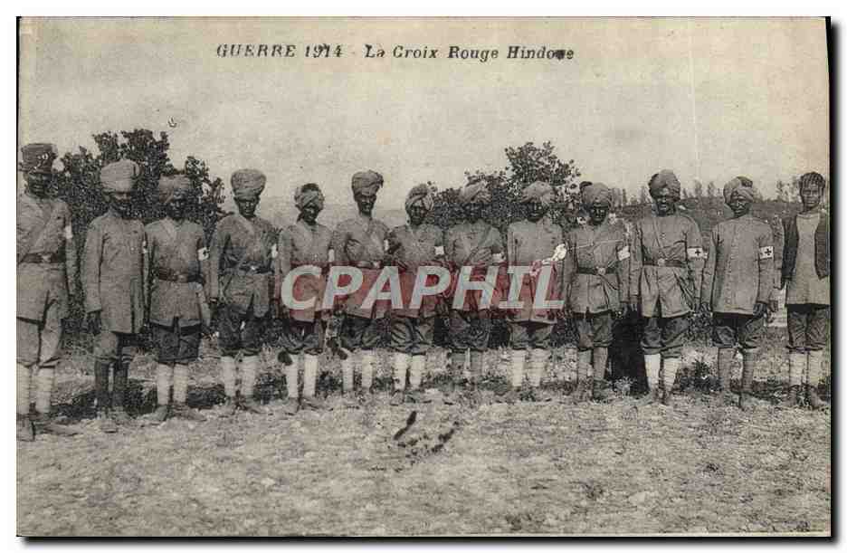 Soldats de la Croix Rouge hindoue — Guerre 1914 — éditeur La Croix Rouge Hindoue