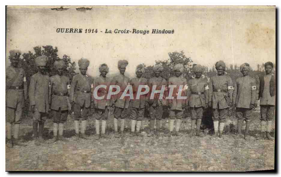 CPA Guerre 1914 La croix Rouge Hindoue Militaria