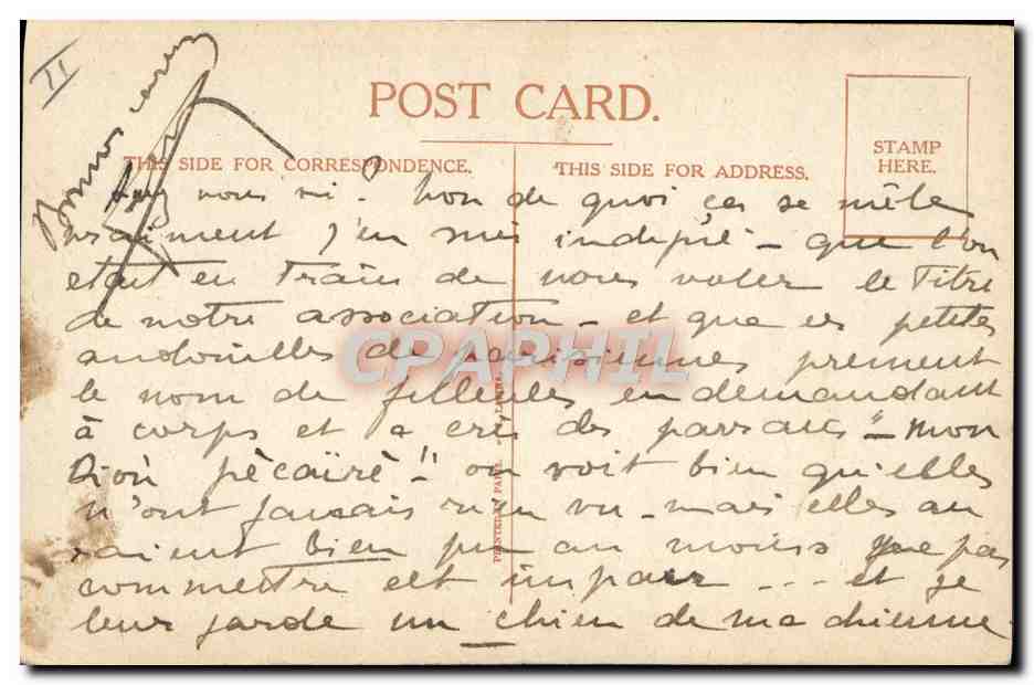 CPA Enfants Croix Rouge Infirmiere — Rückseite