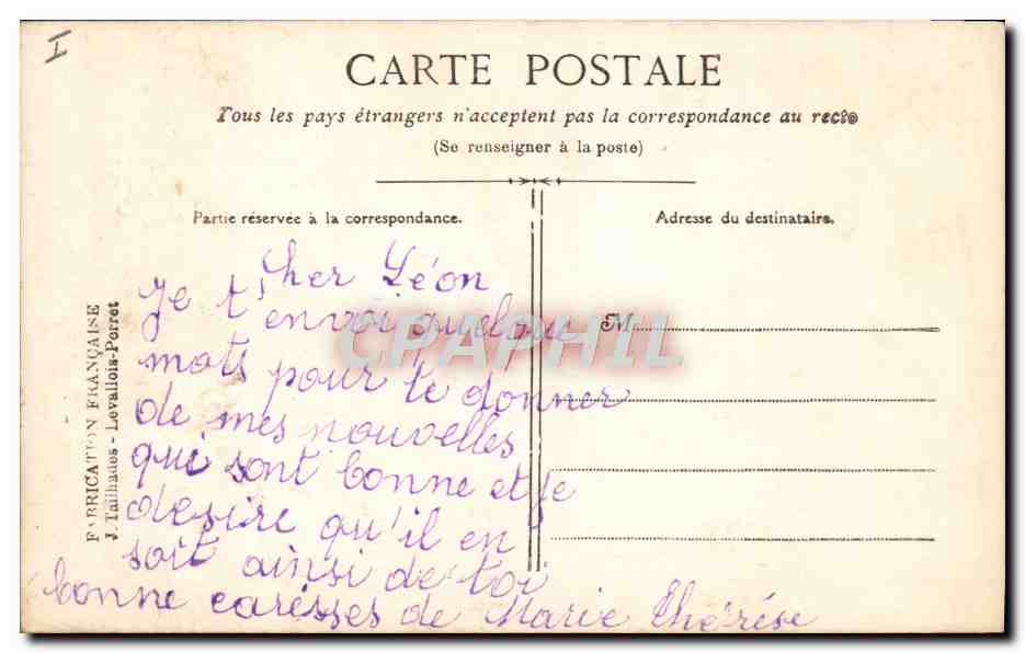 CPA Enfants Croix Rouge Infirmiere — Rückseite