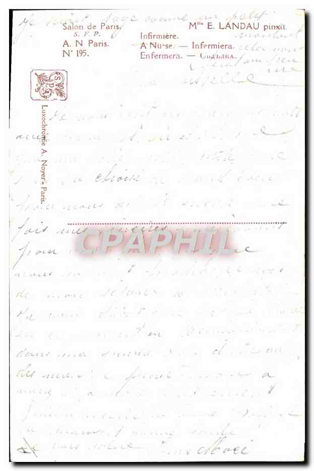 CPA Croix Rouge Infirmiere Landau — Back