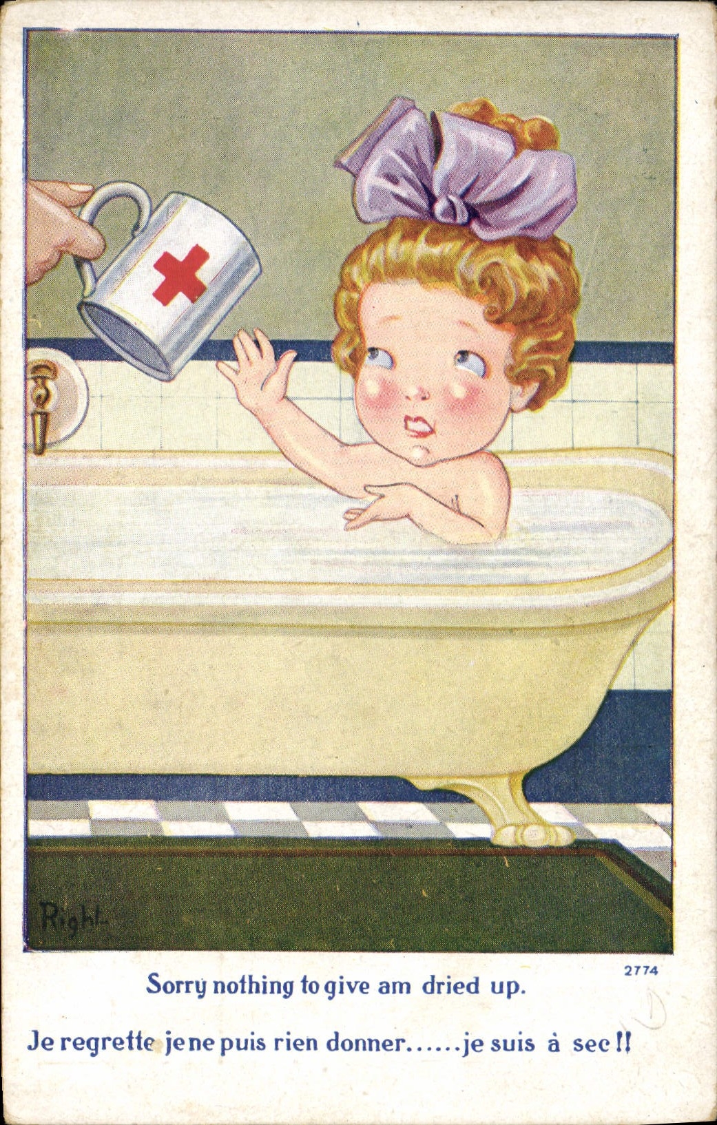 Enfant dans la baignoire — humour — L. Right, n° 2774