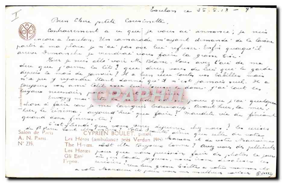 CPA Salon de Paris Cyprien Boulet les heros Docteur Croix Rouge — Rückseite