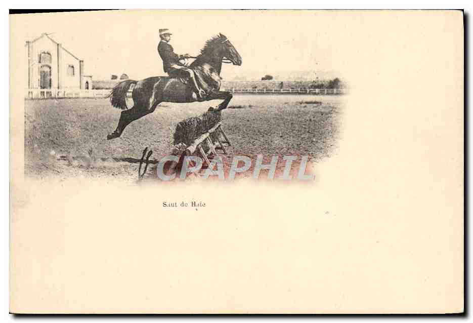 CPA Cheval Hippisme Saumur Saut de haie