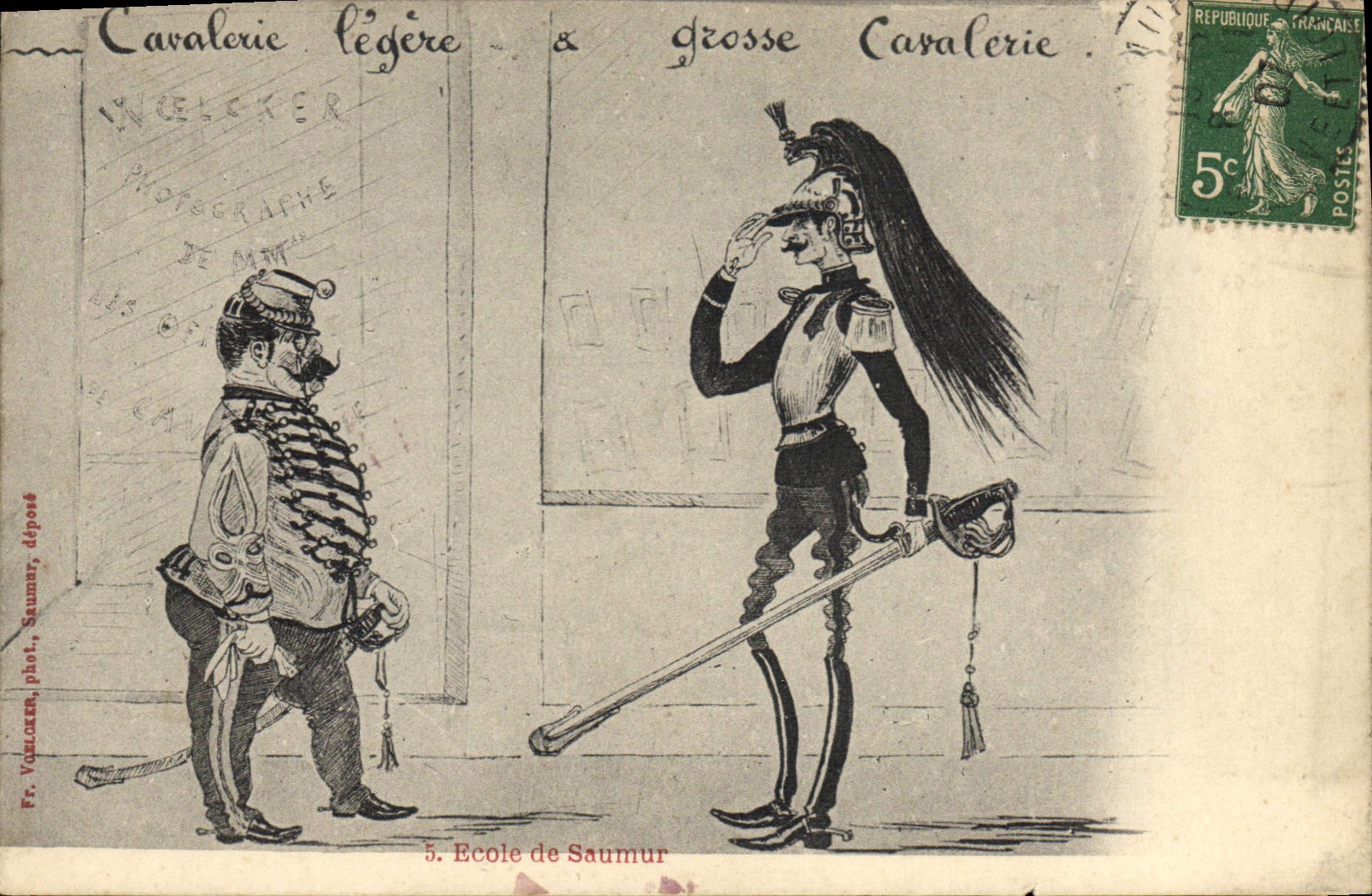 CPA Cheval Hippisme Cavalerie legere et grosse cavalerie Ecole de Saumur 