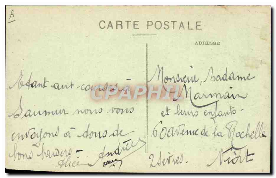 CPA Cheval Hippisme Saumur Ecole de cavalerie Un saut perilleux involontaire  — Verso
