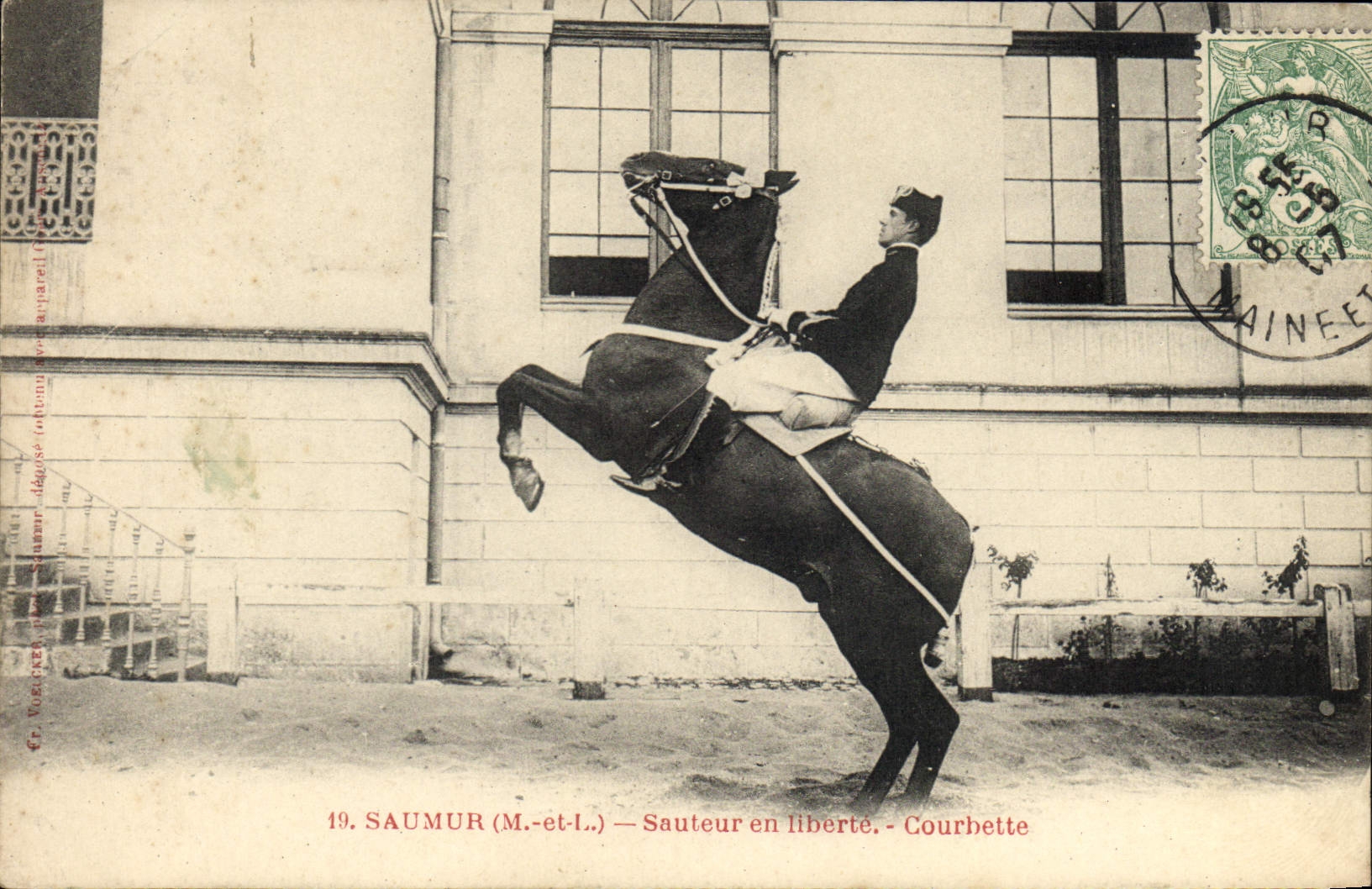CPA Cheval Hippisme Saumur Sauteur en liberte Courbette