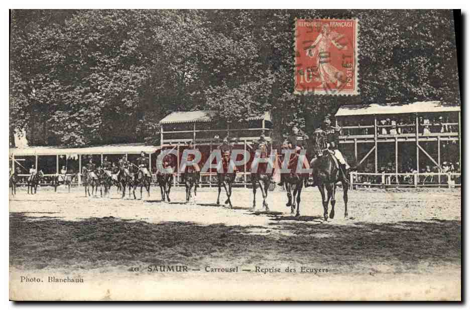 Saumur — Carrousel — Reprise des Ecuyers — Photo. Blanchauu