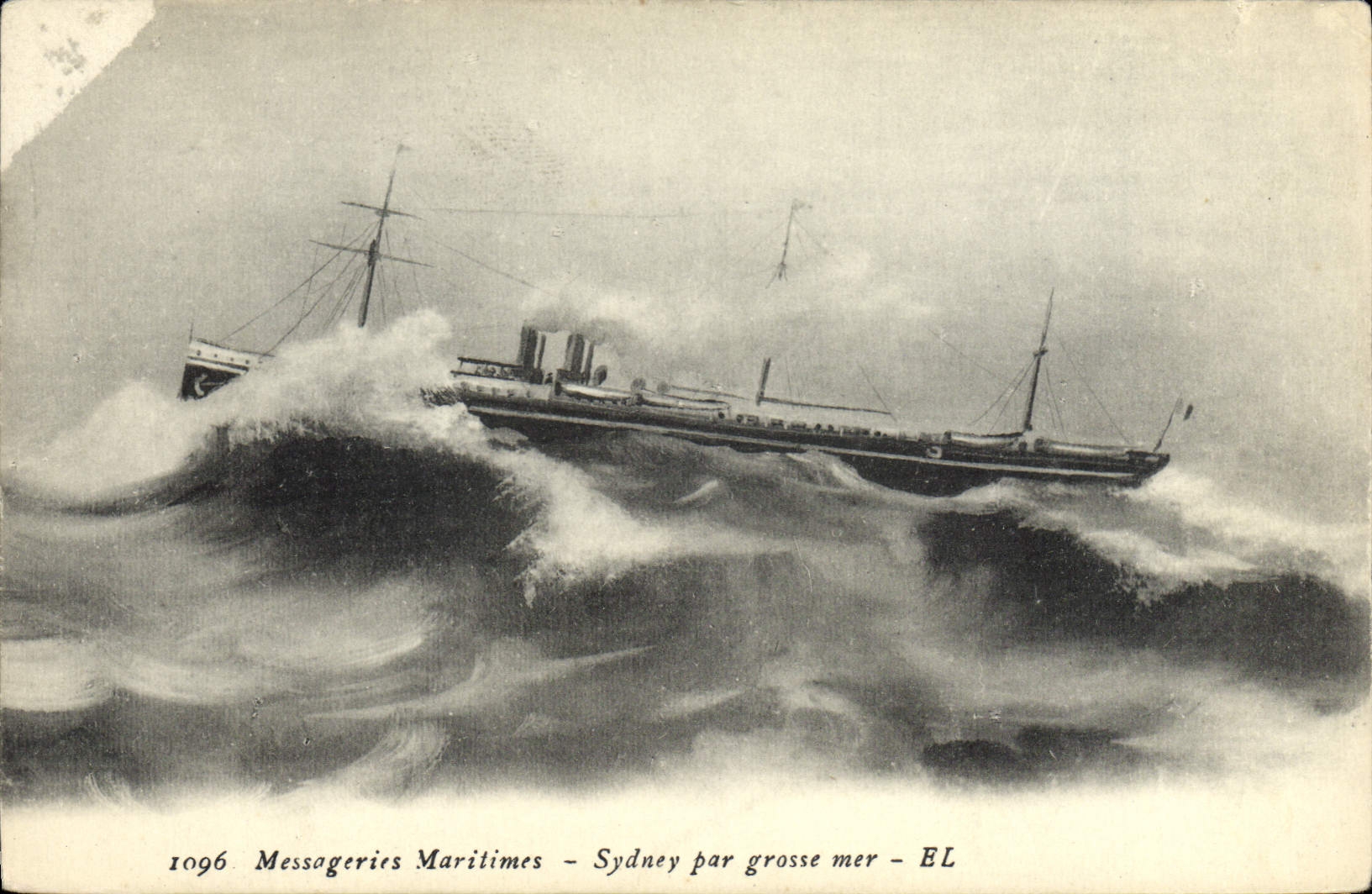 Sydney par grosse mer — Messageries Maritimes — n° 1096 — EL