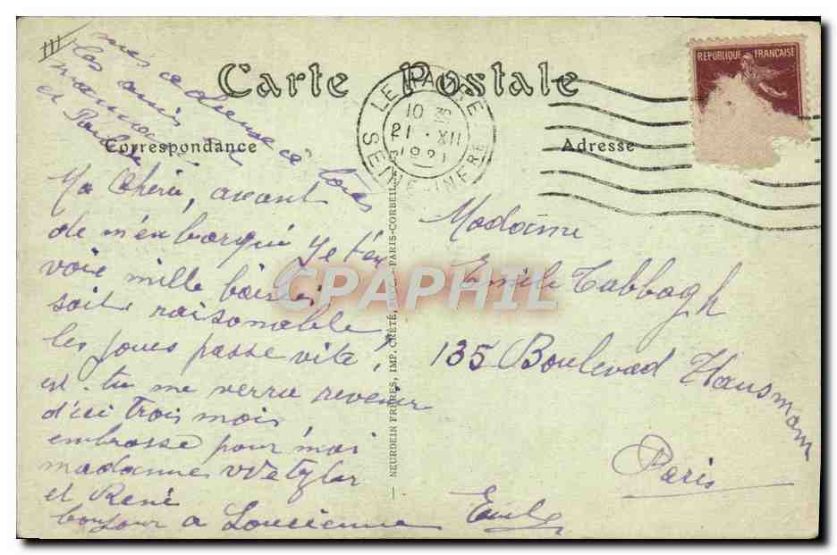 CPA Bateau Paquebot Le Havre Le Transatlantique La Savoie  — Verso