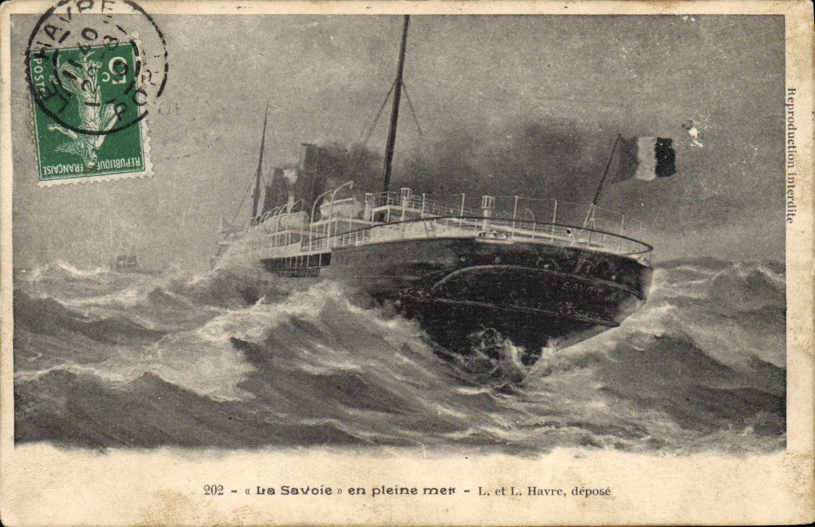 CPA Bateau Paquebot La Savoie en pleine mer 