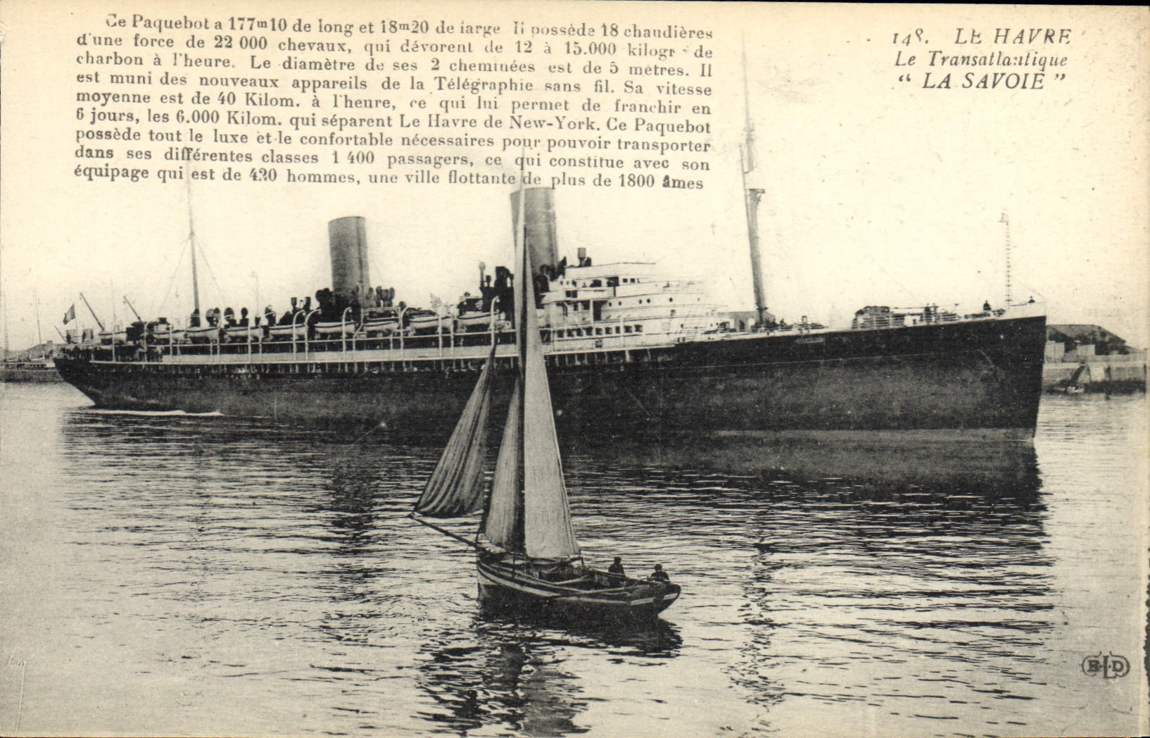 Le Havre — Le Transatlantique "La Savoie" — Imp. Deley, Paris