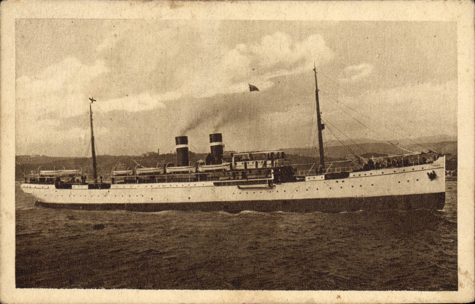 CPA Bateau Paquebot Fabre Line SS Roma 