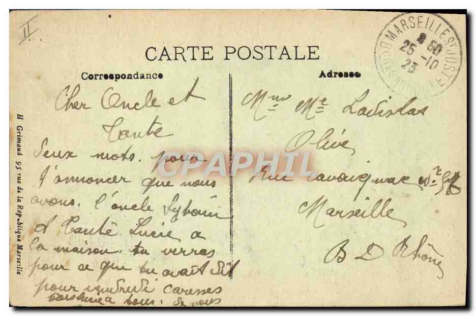 S.S. SPHINX — Paquebot poste rapide à double hélice par grosse mer — éditeur non visible — Achterkant