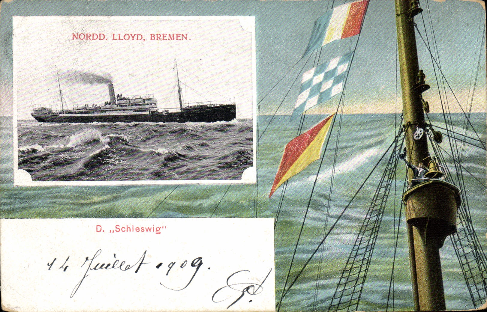 D. „Schleswig“ — Norddeutscher Lloyd, Bremen — editore W. Stauder & Sohn, n° 789070