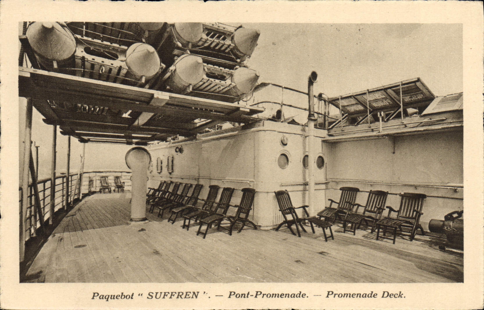 Paquebot "SUFFREN" — Pont-Promenade — Édition Spéciale de la Cie Générale Transatlantique (French Line)