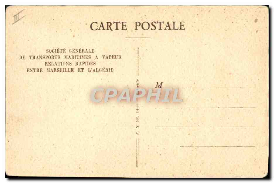 CPA Bateau Paquebot Sidi Bel Abbes SGTM — Verso
