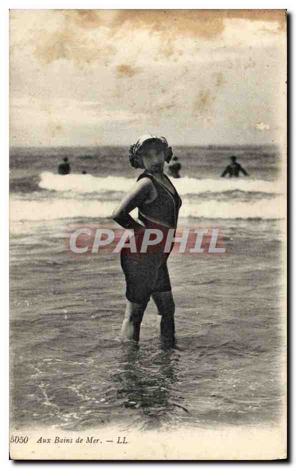 Femme en maillot de bain — Aux Bains de Mer — LL. n° 5050