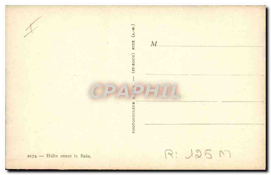 CPA Femme Maillot de Bains Halte avant le bain  — Rückseite