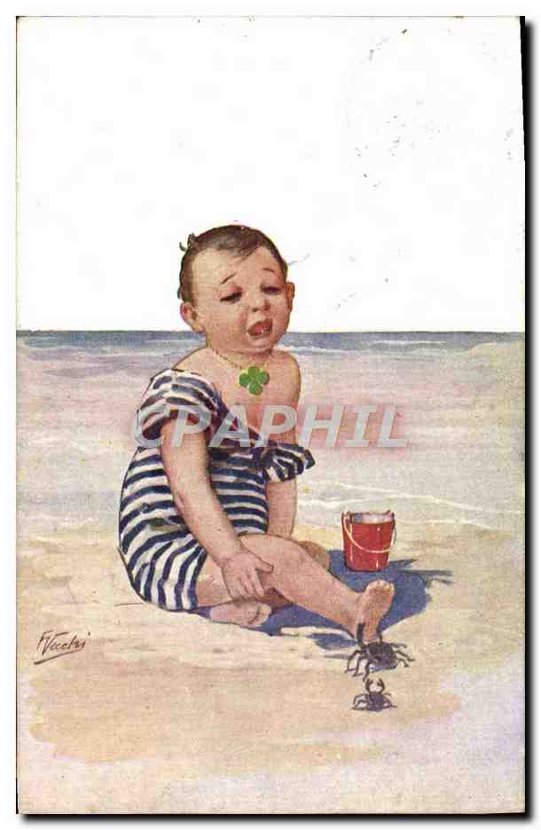 CPA Fantaisie Illustrateur Enfant Crabes