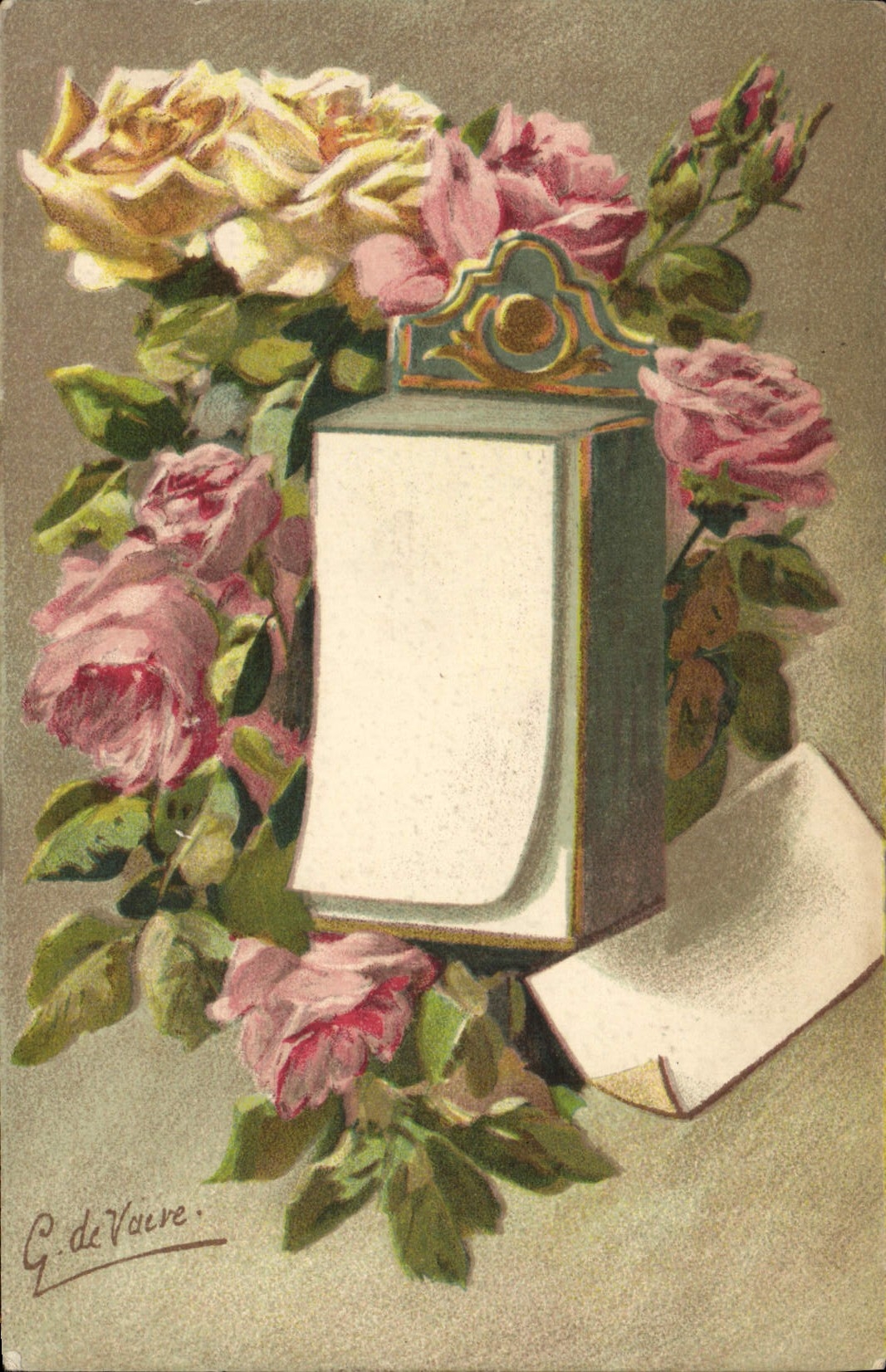 CPA Fantaisie Illustrateur Fleurs