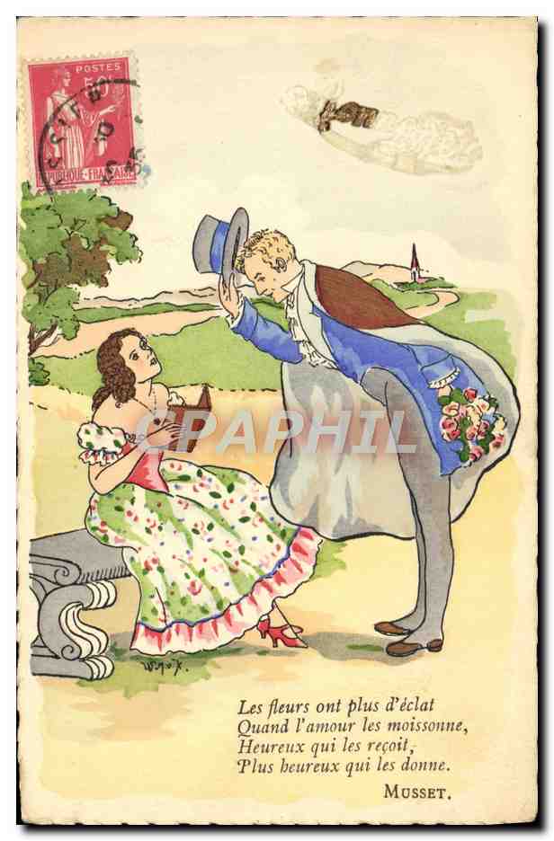 CPA Fantaisie Illustrateur Femme Musset