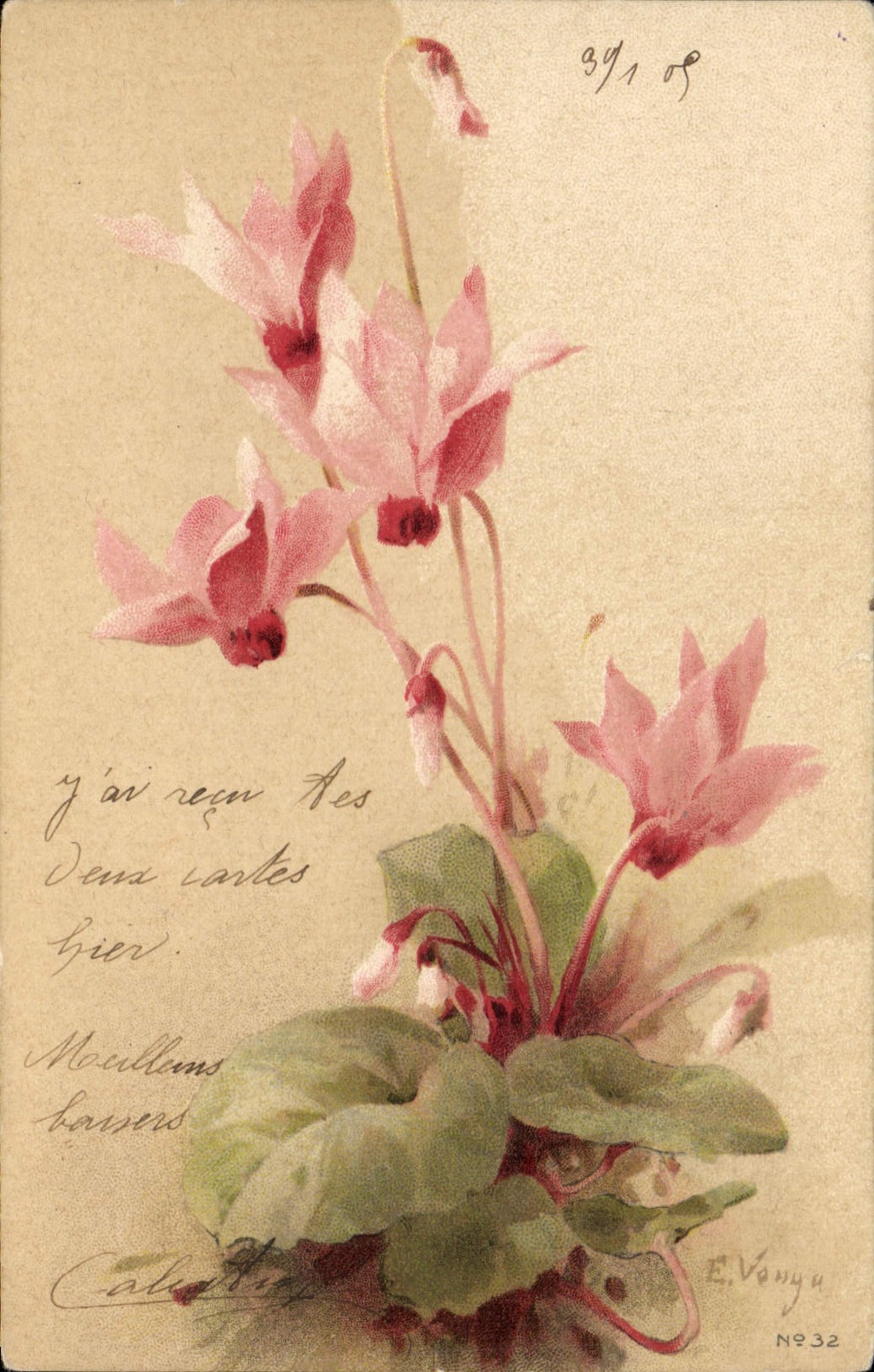 CPA Fantaisie Illustrateur Fleurs 