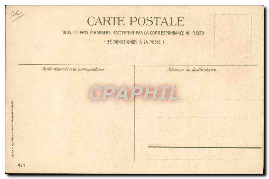 Menton — Vue du port avec bâtiments et lampadaires — J. V. B. Édition, Karlsruhe — Verso