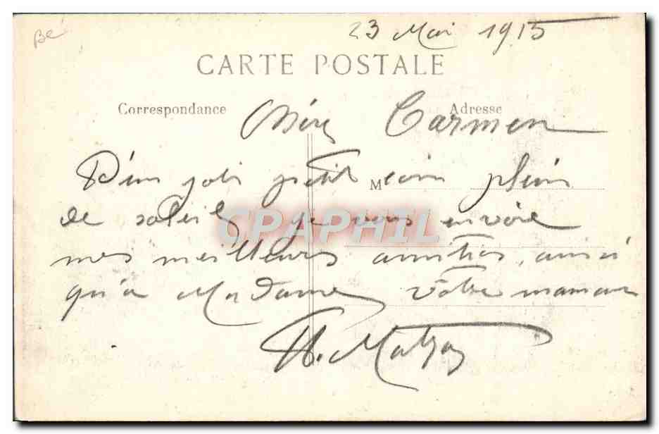 Auto-mitrailleuse pour le front — 234 — L. C. H. Paris — Verso