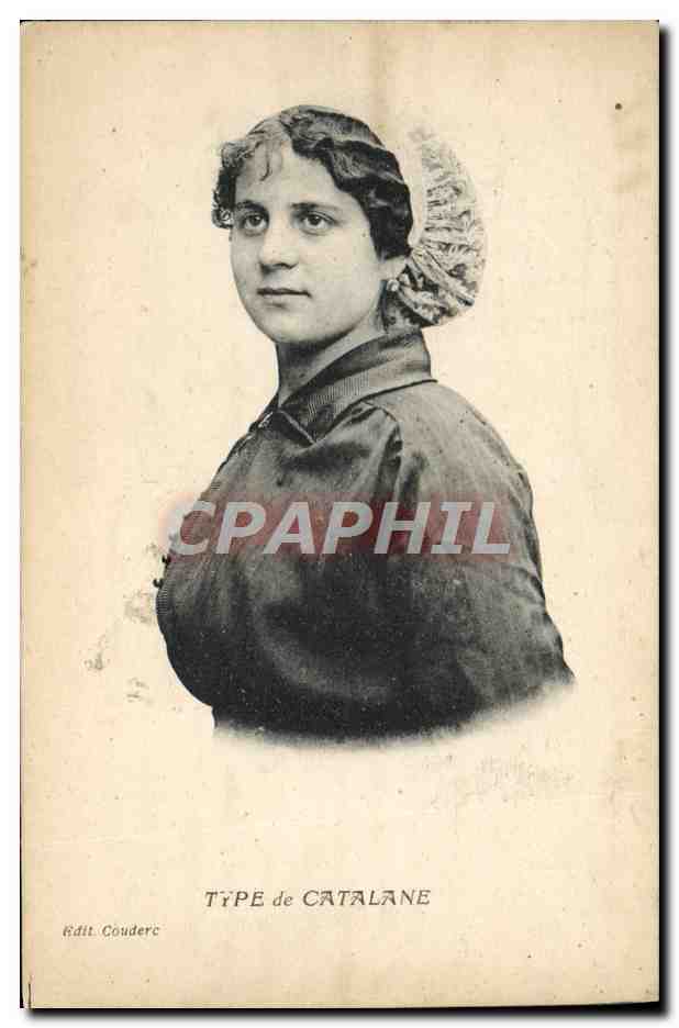 CPA Folklore Femme Type Catalane