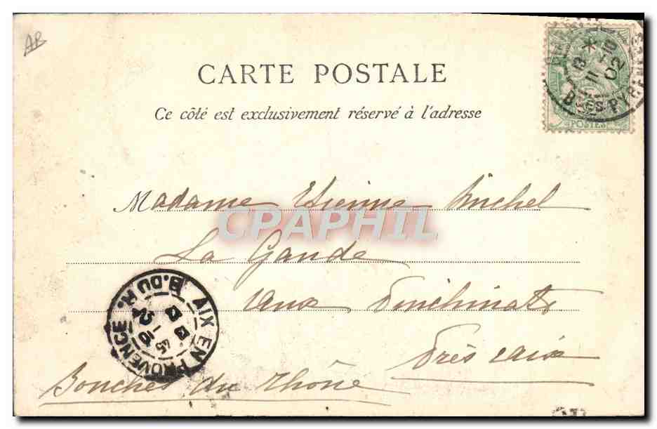 CPA Folklore Type basque Porteuse de Cruche  — Verso