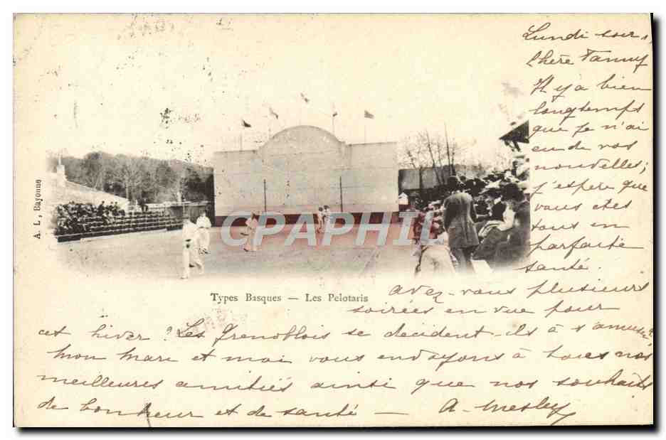 CPA Folklore Types basques Les Pelotaris Pelote basque