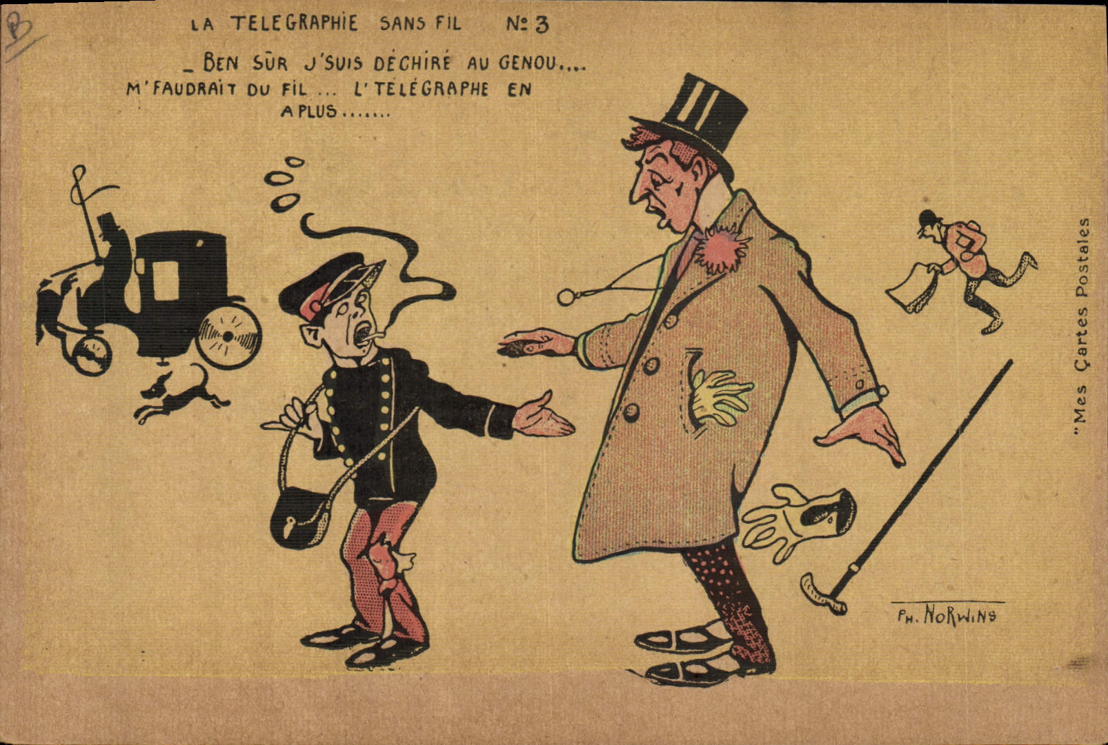 CPA Fantaisie Illustrateur La telegraphie sans fil Norwins