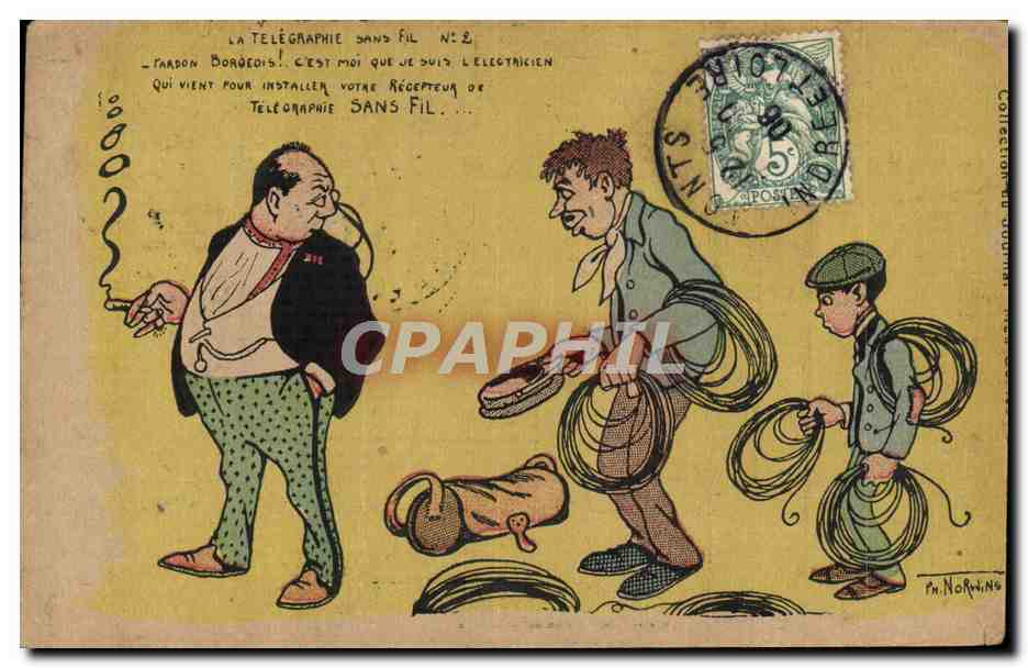 CPA Fantaisie Illustrateur Norwins La telegraphie sans fil 
