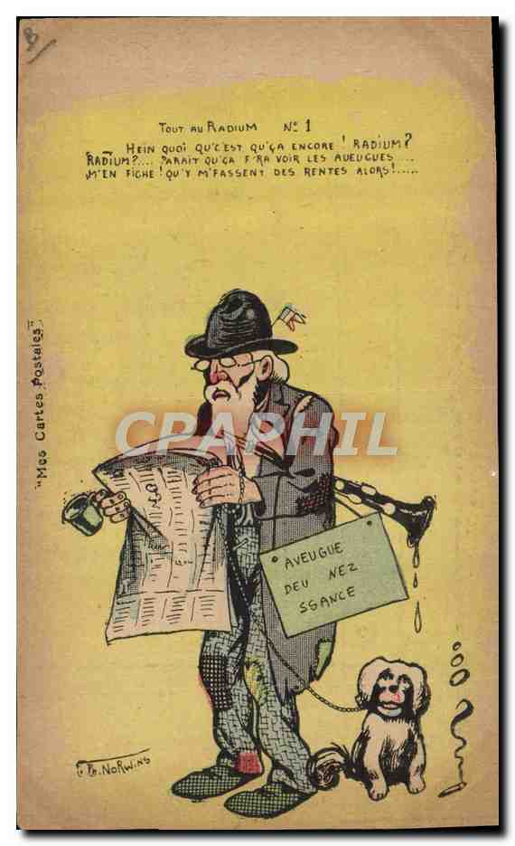 CPA Fantaisie Illustrateur Norwins Tout au radium Aveugle Chien