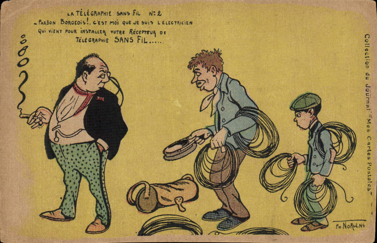 CPA Fantaisie Illustrateur Norwins La telegraphie sans fil