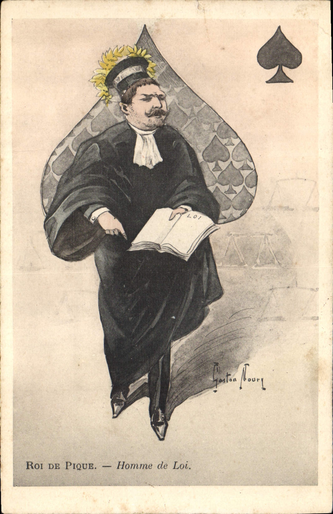 CPA Fantaisie Illustrateur Roi de Pique Homme de loi Avocat Juge 