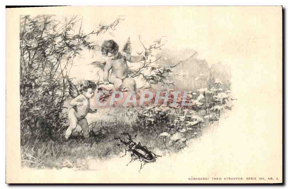 CPA Fantaisie Illustrateur Ange Anges Insecte